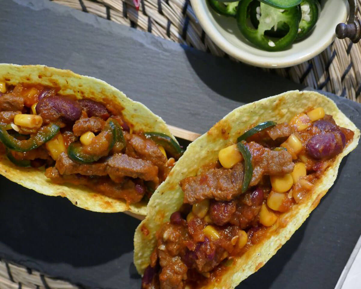 Mexikanische Tacos mit Rindfleisch