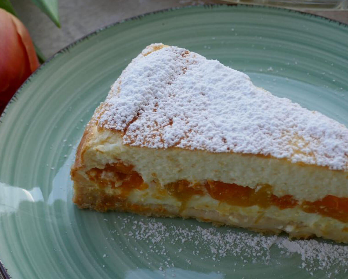 Pudding-Quark-Kuchen mit Obst